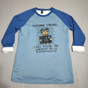 Just Fashion Now raglan-style long shirt woman's youth size XXL blue colour